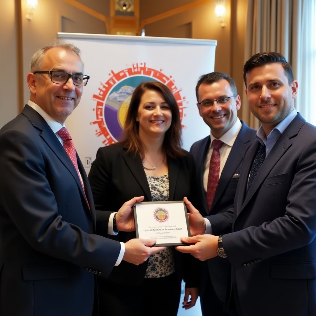 Recibiendo premio de innovación